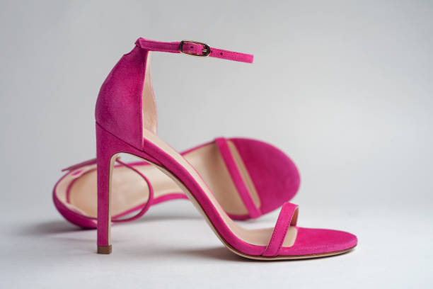 Pink summer female sandals.